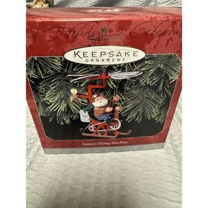 Hallmark Christmas Tree Ornament Santa's Flying Machine New‎ 1998 Santa Claus!